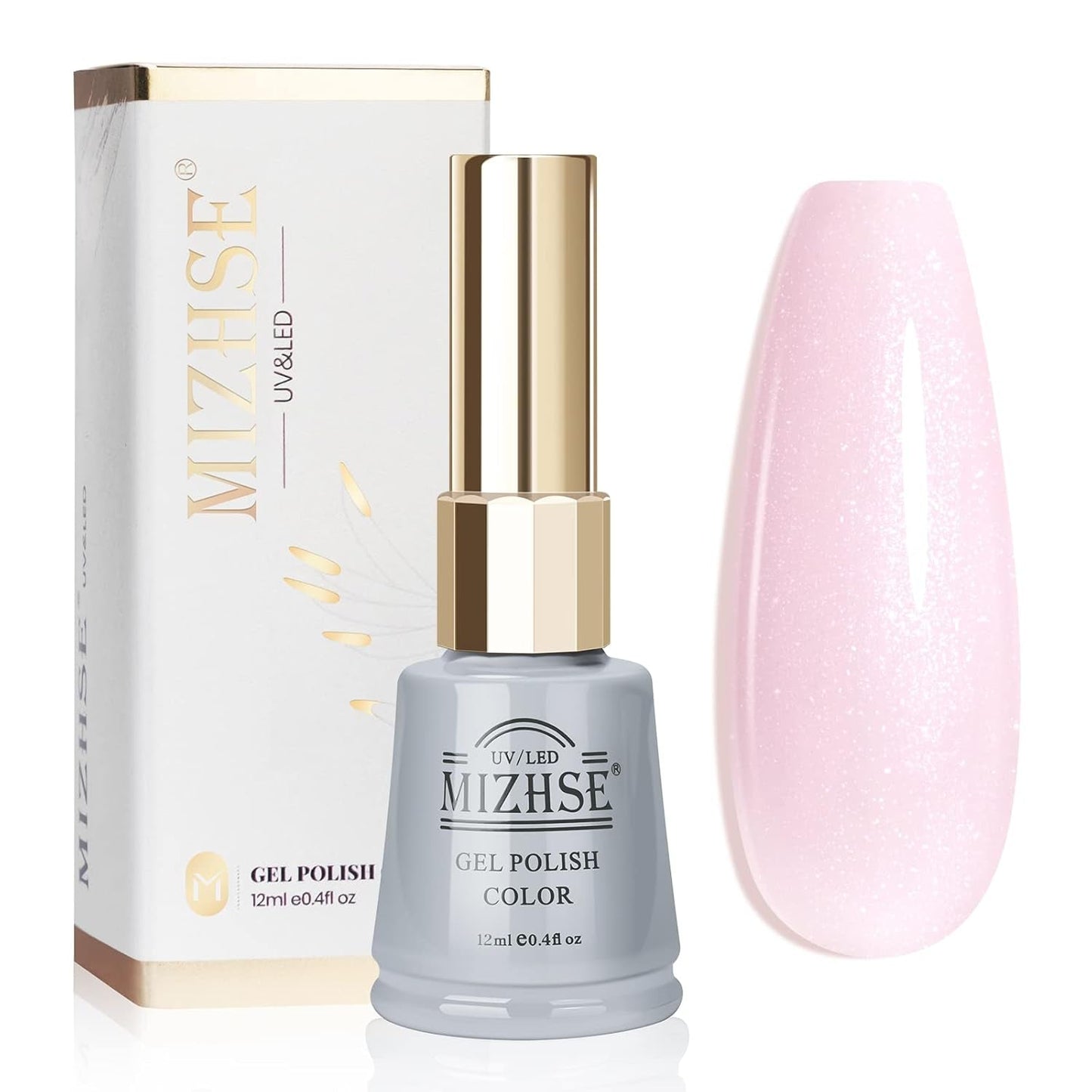 Pink Gel Nail Polish, 12Ml Light Sheer Pink Jelly Nude Soak off LED Gel Polish Varnish Nail Art Manicure Salon Home DIY 0.4Oz