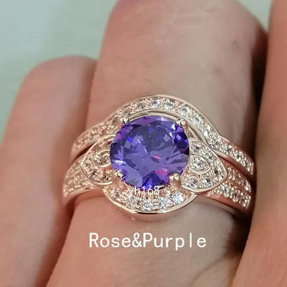 Women's Fashion  White Topaz Bridal Wedding Rings 18K Yellow Gold Filled&925 Silver Filled&14K Rose Gold Filled   Female Engagement Jewelry