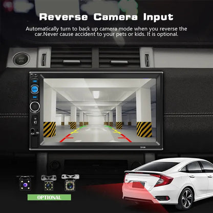 NEW Upgrade 2Din 7" HD Autoradio Bluetooth Car MP5 Player Car Radio Build-In FM AUX USB SD Function Support Mirror Link + Backup Camera(Optional)