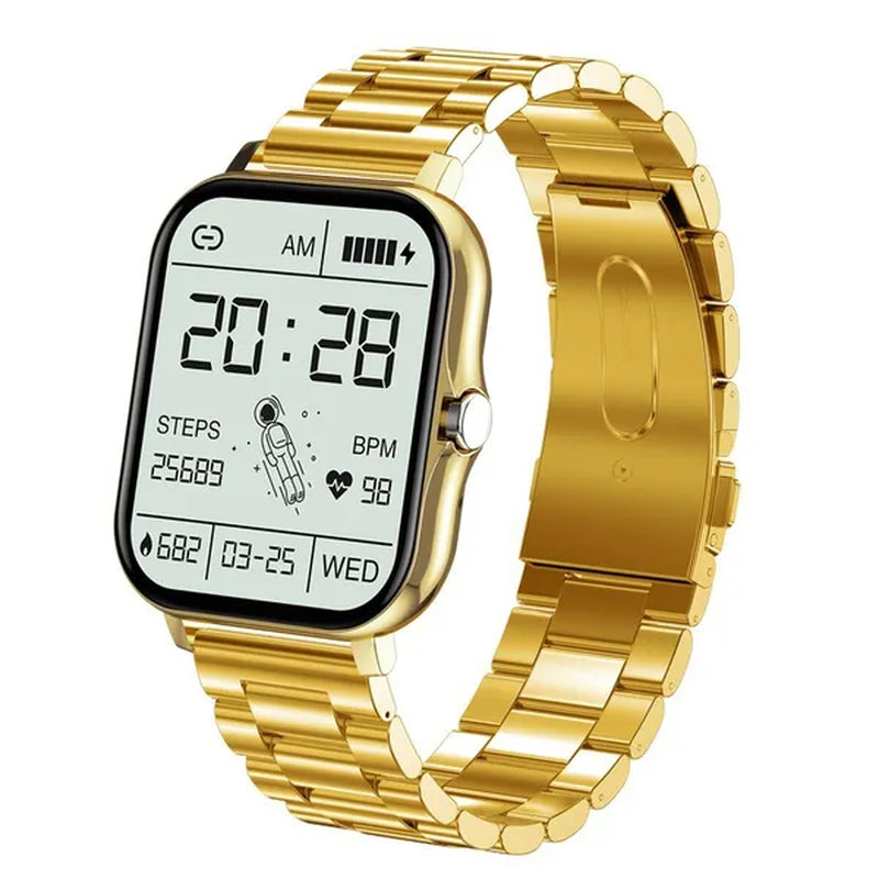 LIGE Smart Watch for Women and Men 1.69" Color Screen Full Touch Fitness Tracker Bluetooth Call Smart Clock Ladies Luxury Gold Smart Watch Relogio Smartwatch