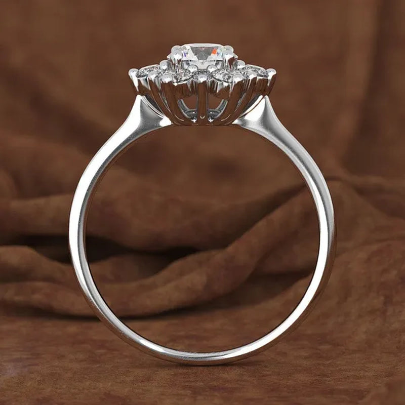 Women's Fashion Engagement . 925 Sterling Silver Natural Gemstone Full Diamond AAA CZ Snowflakes Flower Antique Ring Snowflakes Wedding Jewelry Gifts Size 6 7 8 9 10