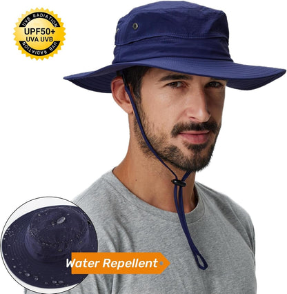 UPF50+ Mens Sun Hat Wide Brim Fishing Hat Sun Protection Hat for Mens Womens Bucket Hat for Beach Gardening Golf