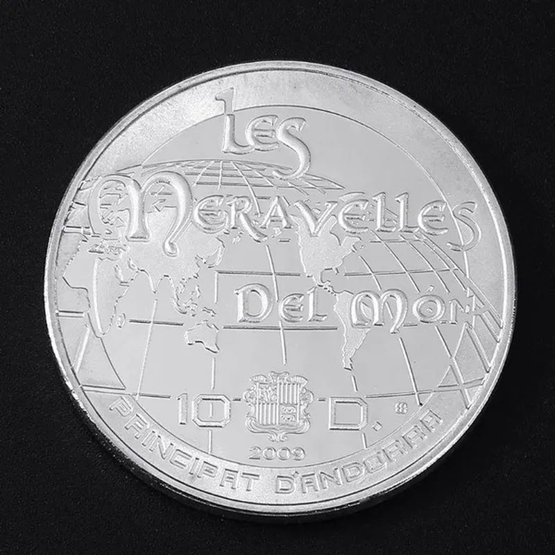 Painted Mayan Temple Replica Commemorative Coin Badge Crafts Souvenir