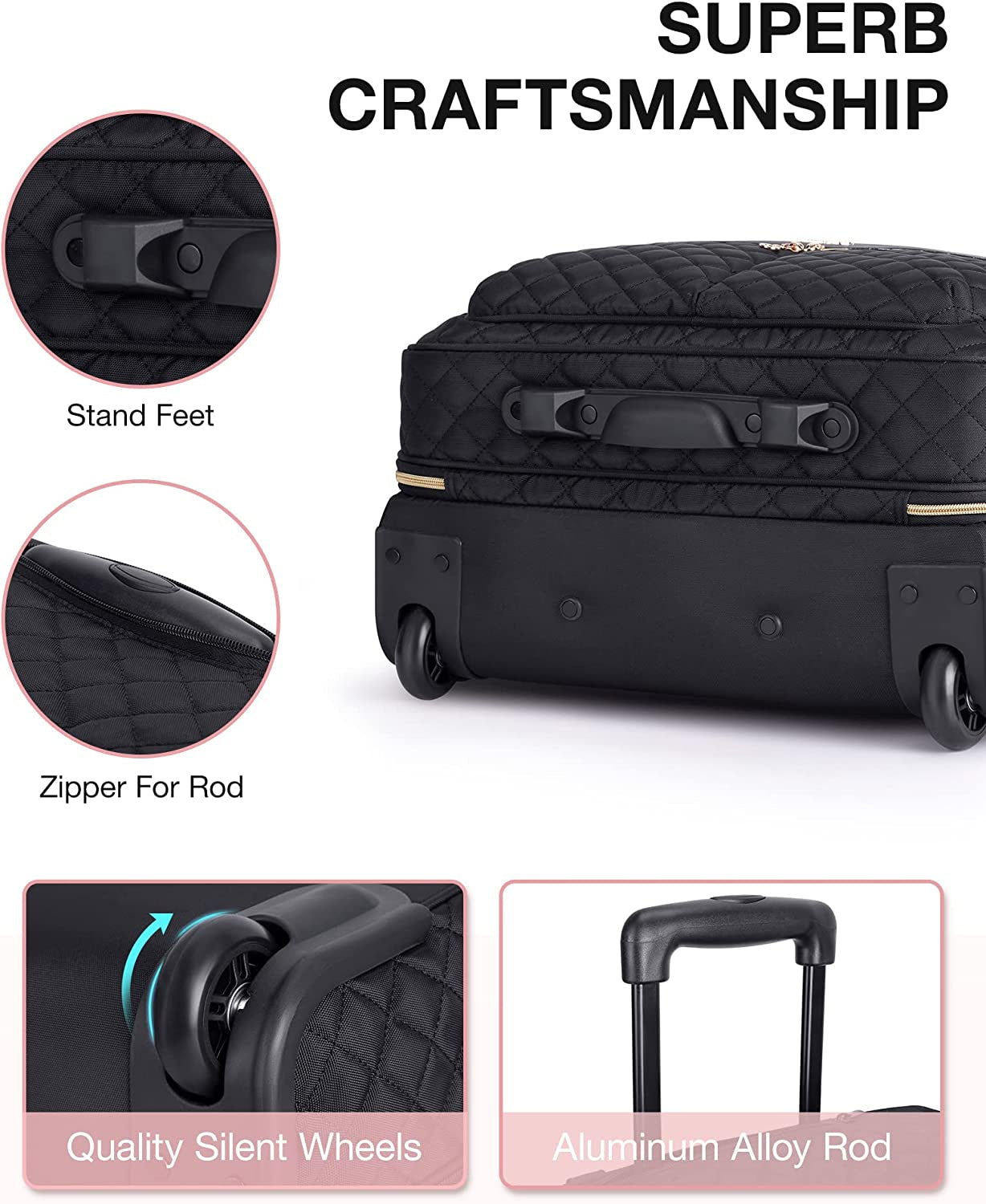 Rolling Laptop Bag Women, Briefcase for 17.3 Inch with Wheels Computer Case Work Travel Business