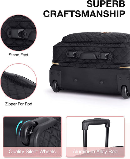 Rolling Laptop Bag Women, Briefcase for 17.3 Inch with Wheels Computer Case Work Travel Business