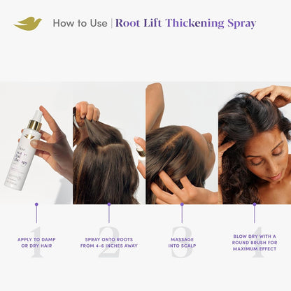 Density Boost Root Lift Thickening Spray for Fuller Hair and Scalp Therapy, with Vitamin B3, Zinc and 0% Sulfates, 5 Oz