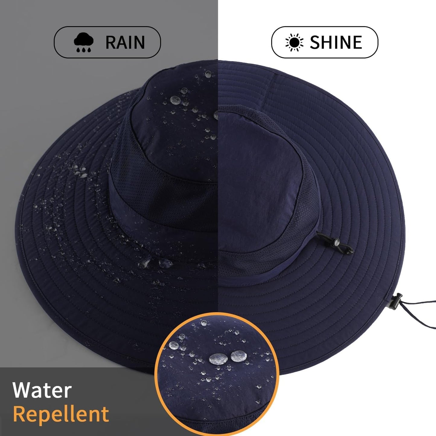 UPF50+ Mens Sun Hat Wide Brim Fishing Hat Foldable Large Brim UV Protection Sun Hat for Men Women Beach Gardening