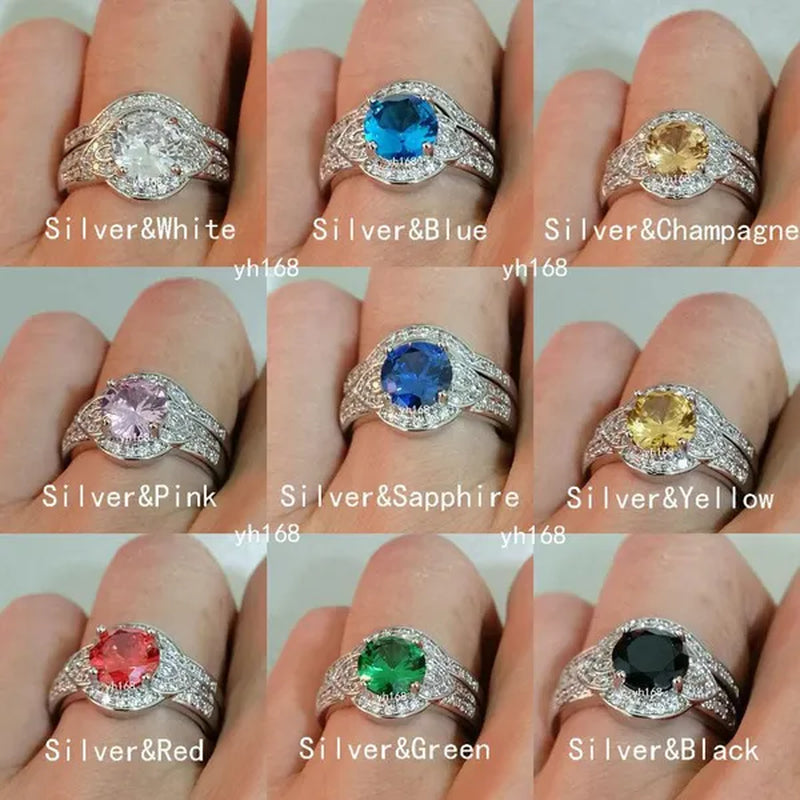 Women's Fashion  White Topaz Bridal Wedding Rings 18K Yellow Gold Filled&925 Silver Filled&14K Rose Gold Filled   Female Engagement Jewelry