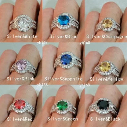 Women's Fashion  White Topaz Bridal Wedding Rings 18K Yellow Gold Filled&925 Silver Filled&14K Rose Gold Filled   Female Engagement Jewelry