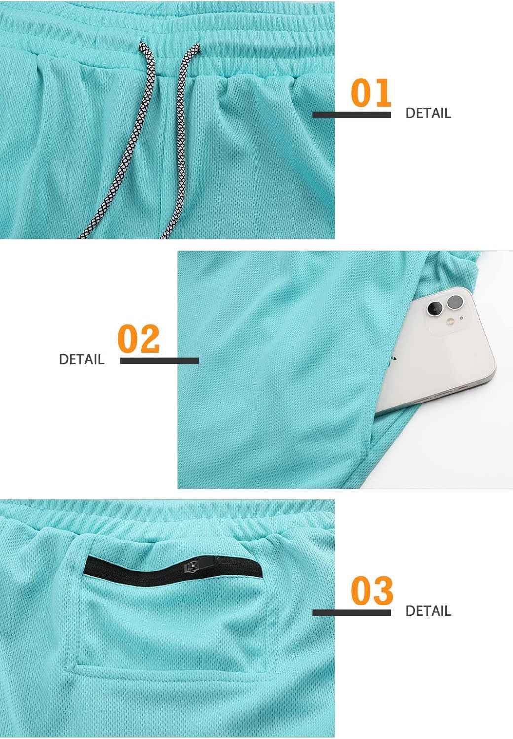 Mens Running Shorts，Workout Running Shorts for Men，2-In-1 Stealth Shorts，7-Inch Gym Yoga Outdoor Sports Shorts