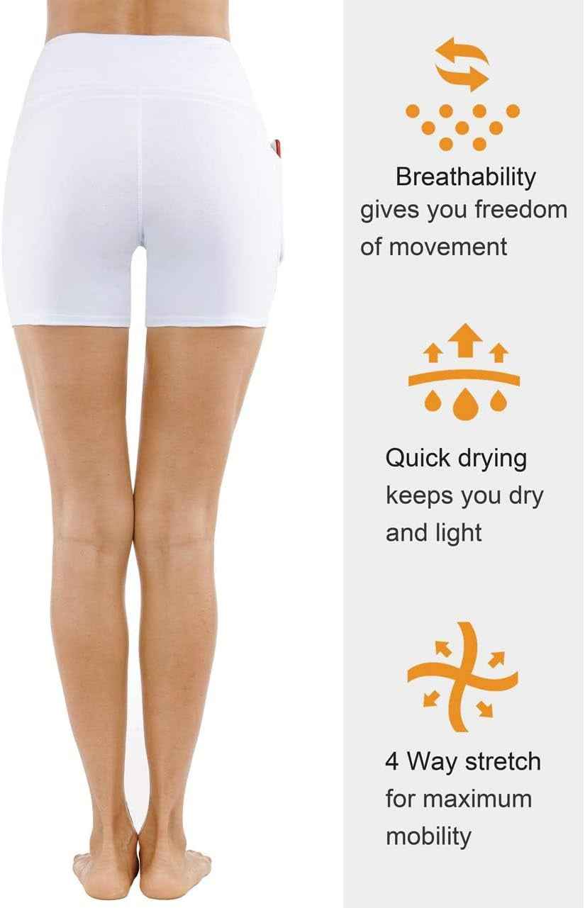 Women'S High Waist Workout Shorts Breathable Dolphin Split Elastic Lounge Yoga Shorts