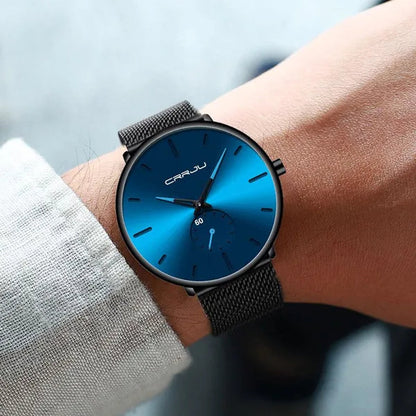 Fashion Mens Watches Top Brand Luxury Quartz Watch Men Casual Slim Mesh Steel Waterproof Sport Watch Relogio Masculino