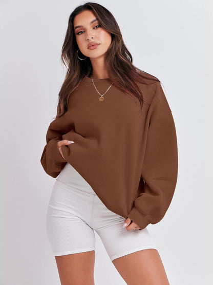 Women'S Sweatshirts Hoodies Crewneck Oversized Fleece Pullover Sweaters Cute Top Y2K Teen Girls Preppy Clothes 2024