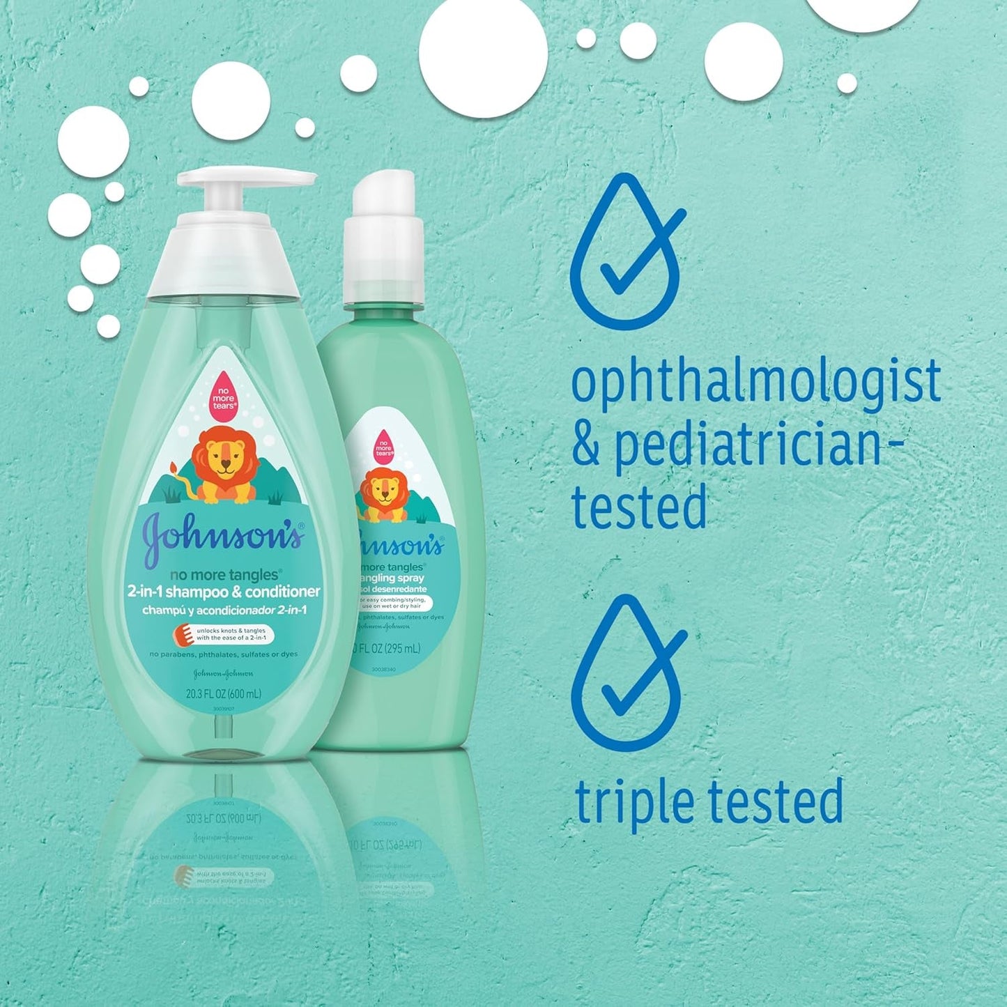 Johnson'S No More Tangles Toddler & Kids Detangling Spray to Unlock Knots in Hair, Hypoallergenic & Paraben-Free, No More Tears Tear-Free Formula for Wet or Dry Hair, 10 Fl. Oz