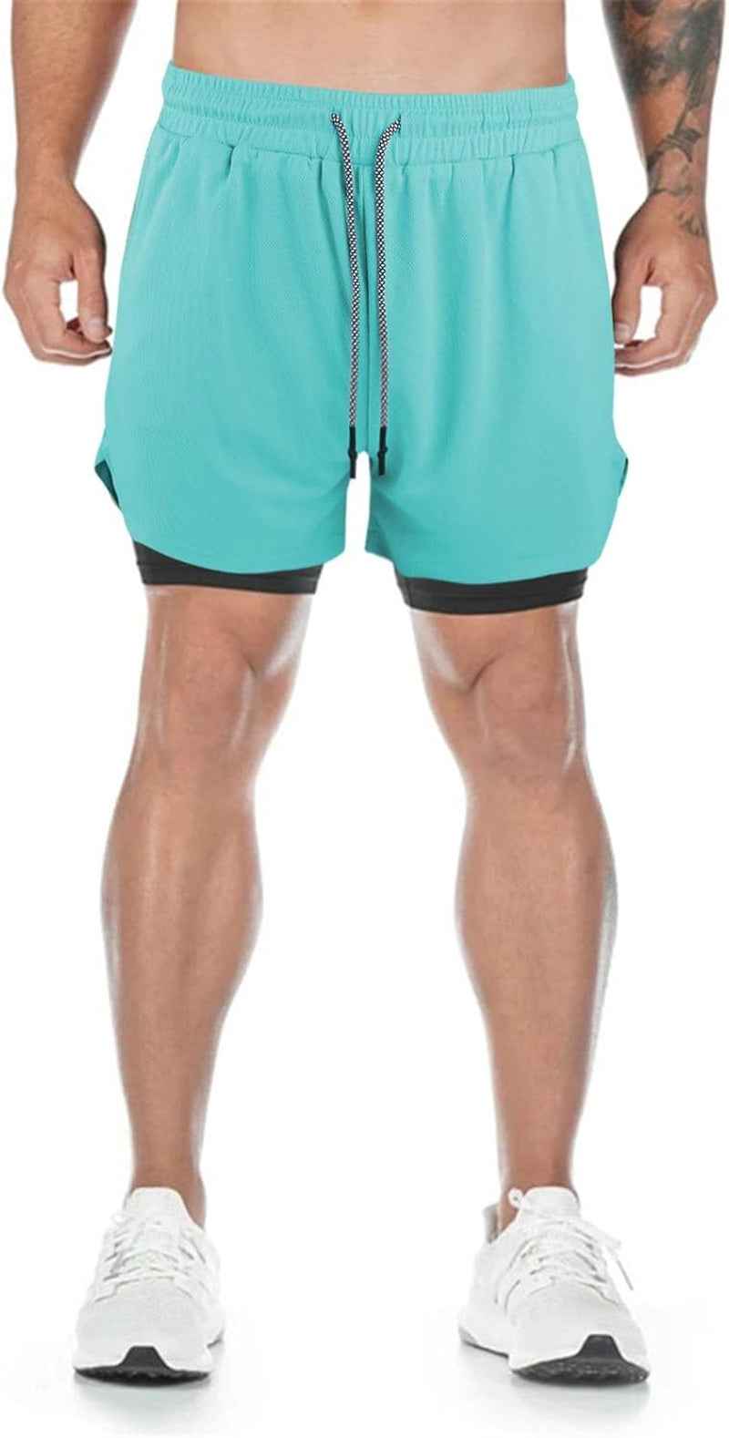 Mens Running Shorts，Workout Running Shorts for Men，2-In-1 Stealth Shorts，7-Inch Gym Yoga Outdoor Sports Shorts