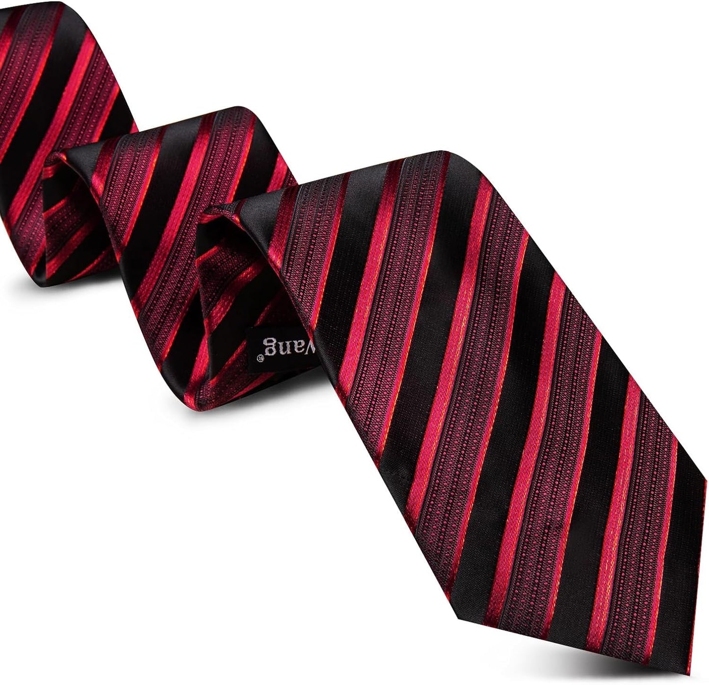 Stripe Men Ties Set Classic WOVEN Necktie with Handkerchief Cufflinks Formal