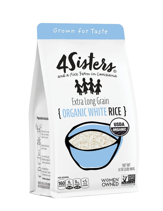 '- Organic Long Grain White Rice - Grown in USA - Sustainably Grown - Women Owned - Farm to Table - 2Lb