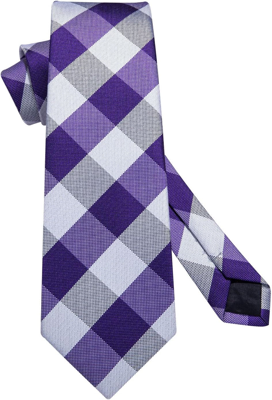 Ties for Men Plaid Checkered Tie with Pocket Square Woven Business Formal Necktie Handkerchief Set Wedding Party