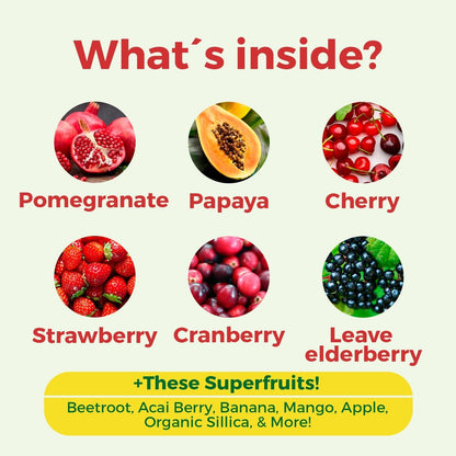 Superfood Fruits and Veggies Gummies (120 Chews), 12+ Superfruits & 30 Veggies, Fruit & Herbs, Fruit and Vegetable Vitamins, Non-Gmo, Pectin-Based, Gluten-Free