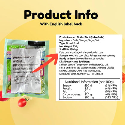 New Package Laba Garlic,Green Garlic Pickled,Jade Garlic,Tasty and Refreshing Green Garlic Cloves Chinese Pickled,Pickles Garlic Perfect for Rice,Chinese Food Pickled Garlic Pack (500, Grams)