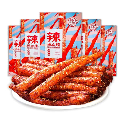 Latiao Spicy Strips 5 Packs Latiao Spicy Gluten Classic Chinese Special Snack Food, Vegan, 辣条, 大面筋, 68G/2.39 Ounces per Pack (Pack of 5)