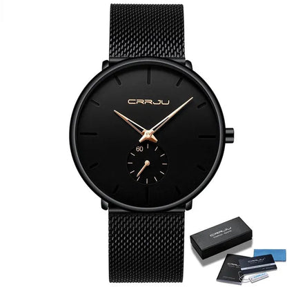 Fashion Mens Watches Top Brand Luxury Quartz Watch Men Casual Slim Mesh Steel Waterproof Sport Watch Relogio Masculino