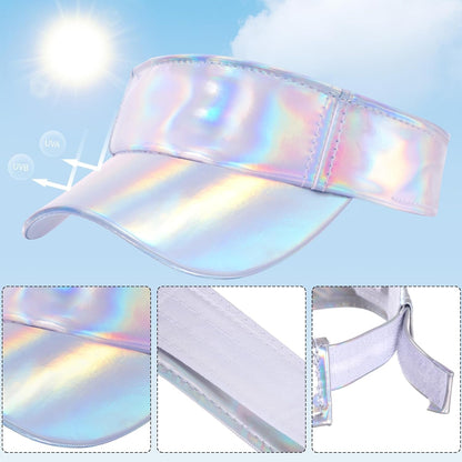 1 Piece of Sport Wear Athletic Visor Sun Sports Visor Hat Laser Visor Adjustable Cap for Women and Men (One Size)