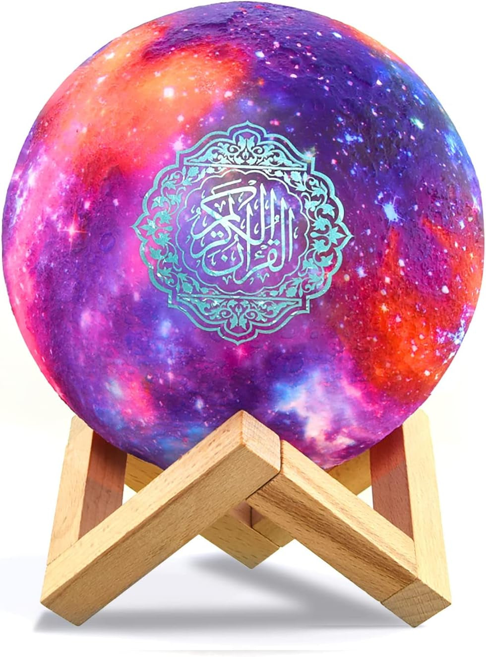 Moon Quran Speaker,Starry Moon Quran Lamp Bluetooth Speaker Lamp Quran Cuba with APP Control Quran Recitation, Eid Mubarak Hajj Gifts