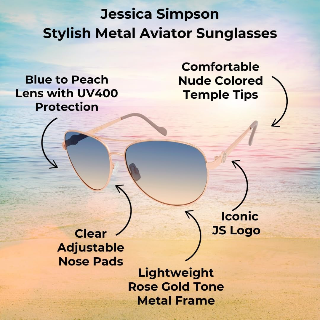 Women'S J5596 Classic Metal Aviator Pilot Sunglasses with UV400 Protection