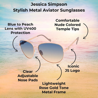 Women'S J5596 Classic Metal Aviator Pilot Sunglasses with UV400 Protection
