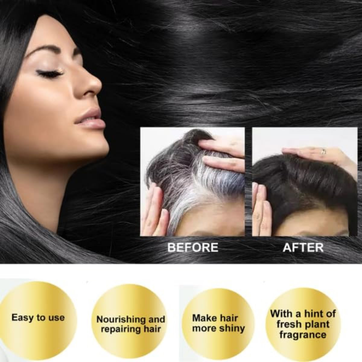 Bubble Plant Hair Dye,New Botanical Bubble Hair Dye Hair Dye Shampoo for Women Men 20Ml 10Packs/Box(Coffee Color)