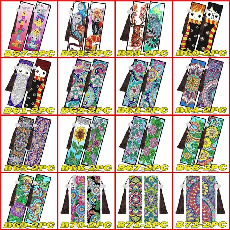 100 Styles DIY Butterfly Flower Diamond Painting Tassel Leather Bookmark 5D Fashion Cross Stitch Craft Christmas Gift @#A11