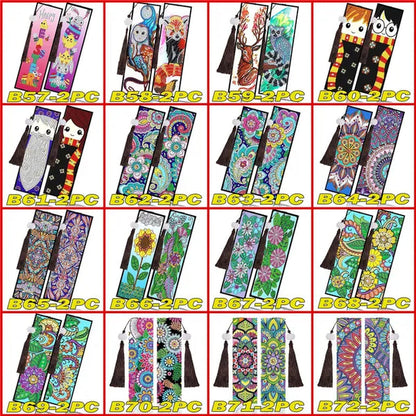 100 Styles DIY Butterfly Flower Diamond Painting Tassel Leather Bookmark 5D Fashion Cross Stitch Craft Christmas Gift @#A11