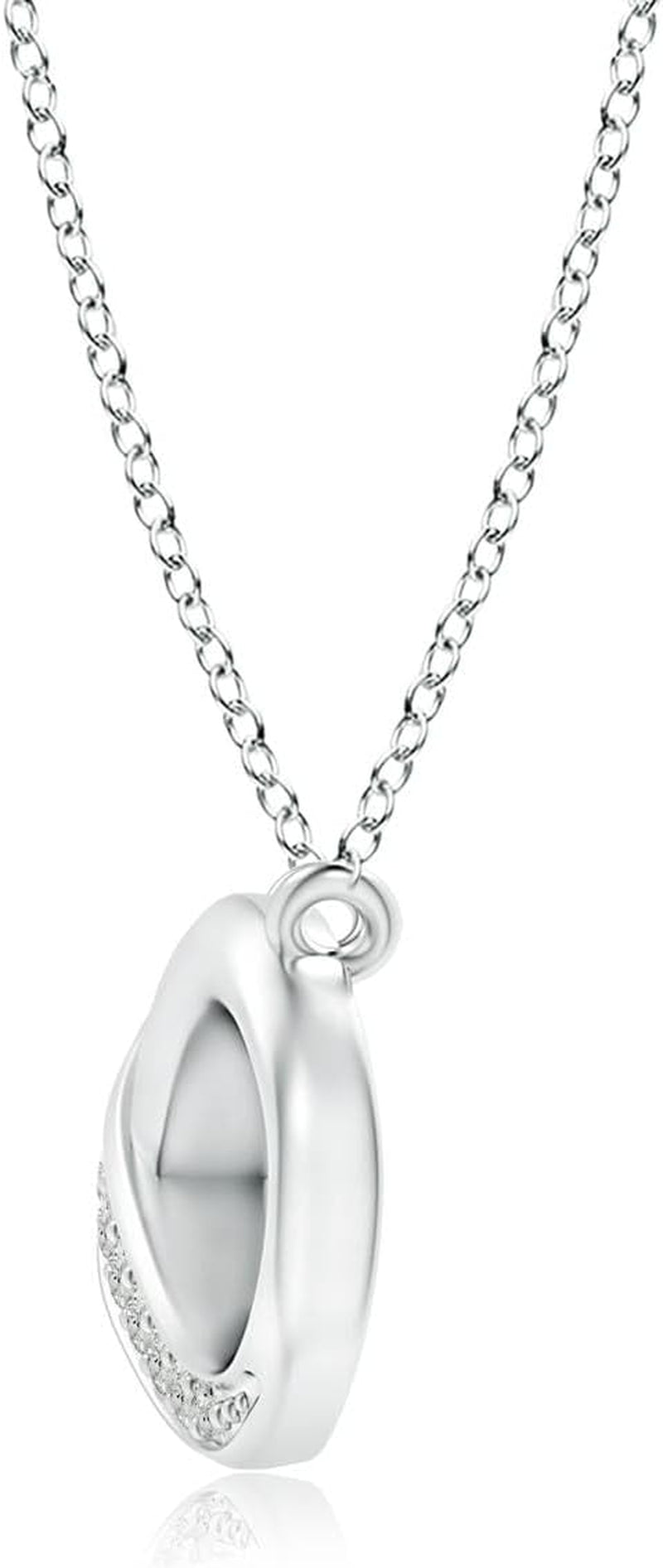 Natural Diamond Infinity Pendant Necklace in Sterling Silver / 14K Solid Gold | April Birthstone, Birthday, Engagement, Anniversary, Wedding Jewelry Gift for Women