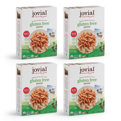 Whole Grain Brown Rice Penne Pasta - Whole Grain Pasta, Organic Pasta, Gluten Free, Dairy Free, Brown Rice Pasta, Made in Italy - 12 Oz, 4 Pack