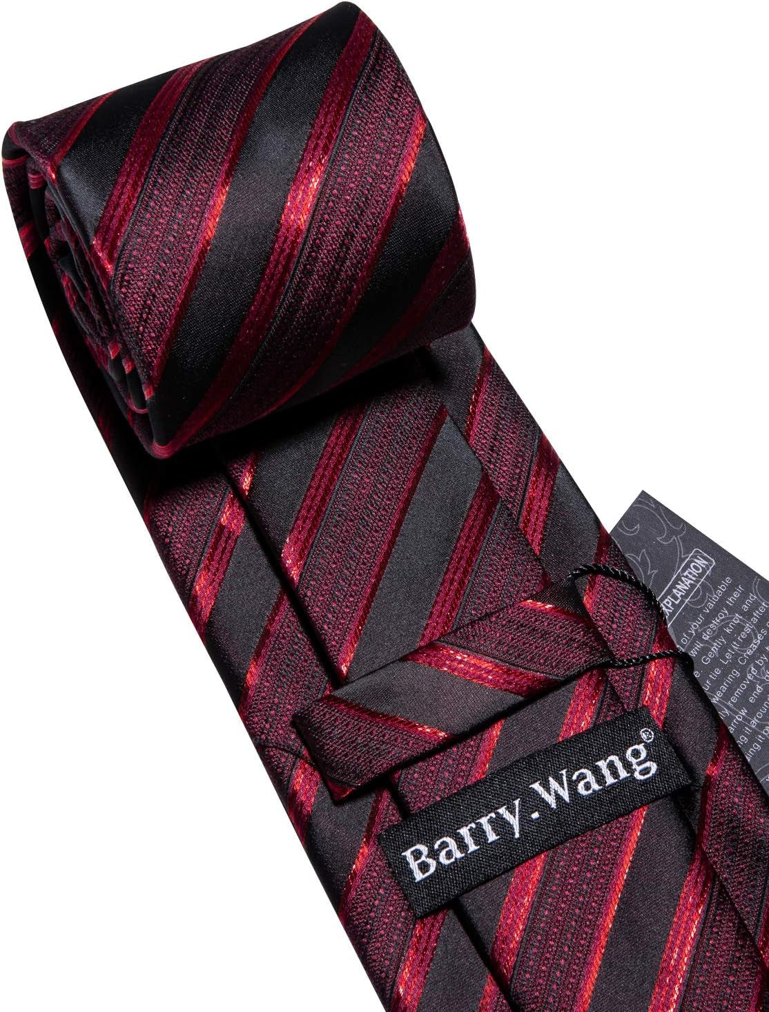 Stripe Men Ties Set Classic WOVEN Necktie with Handkerchief Cufflinks Formal