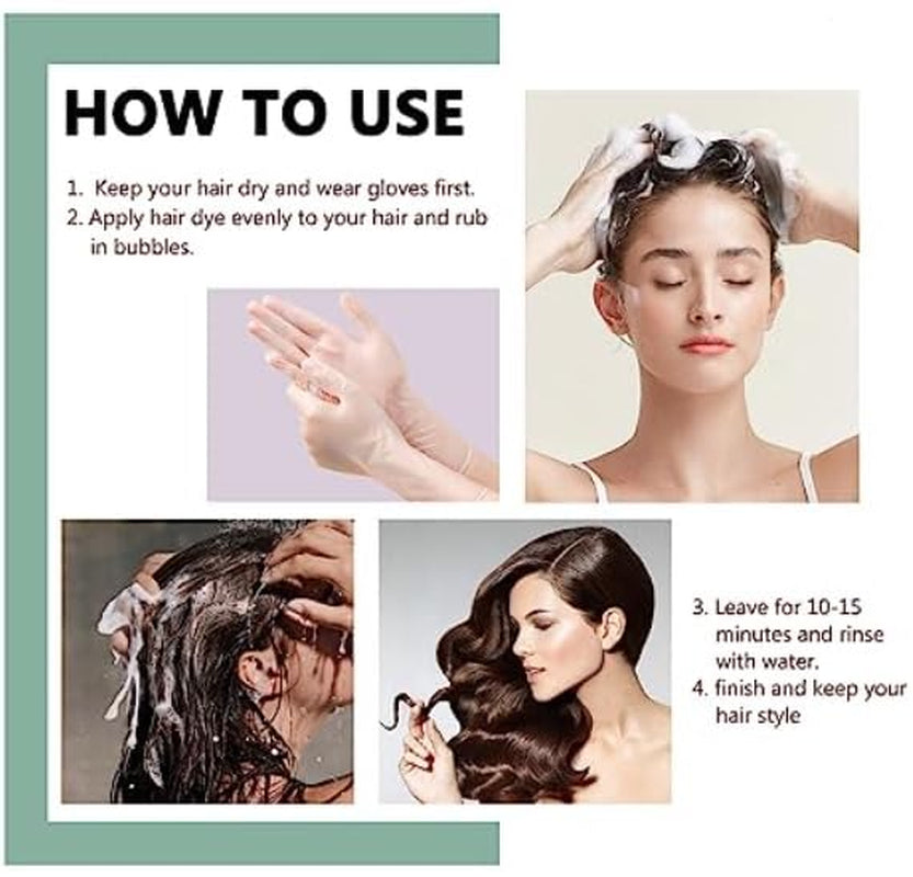 10 PCS  Black Hair Shampoo Instant Hair Dye for Men Women Black Color - Simple to Use - Hair Dye Permanent - Last 30 Days - Natural Ingredients, Black Hair Dye Shampoo Great Choice for Woman&Man