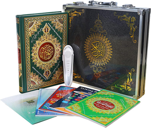 16G Quran Pen, Digital Pen Talking Reader Rechargeable Quran Book Reader with Multilingual 25 Reciters, Aluminium Box Packaging, Muslims Gift Ramadan Gift