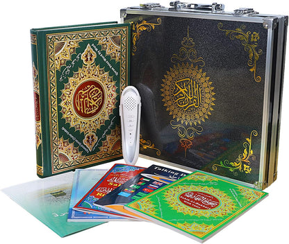 16G Quran Pen, Digital Pen Talking Reader Rechargeable Quran Book Reader with Multilingual 25 Reciters, Aluminium Box Packaging, Muslims Gift Ramadan Gift