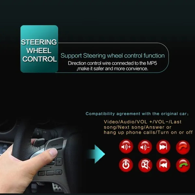 7Inch HD Retractable Touch Screen 1Din Car Stereo Audio Bluetooth Car Radio FM USB Support Mirror Link and Backup Camera(Optional)