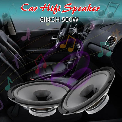 6.5 Inch 500W Car Hifi Coaxial Speaker Vehicle Door Auto Audio Music Stereo Full Range Frequency Speaker
