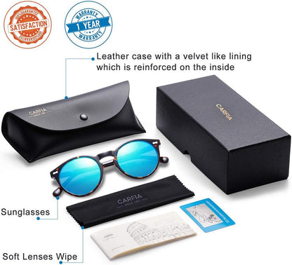 Vintage Polarized Sunglasses for Men UV400 Protection Retro Fashion Eyewear Hand-Crafted Acetate Frame CA5288L