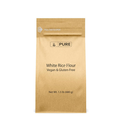 White Rice Flour (1.5 Lb) Unbleached & Untreated, Flour Alternative, Vegan.