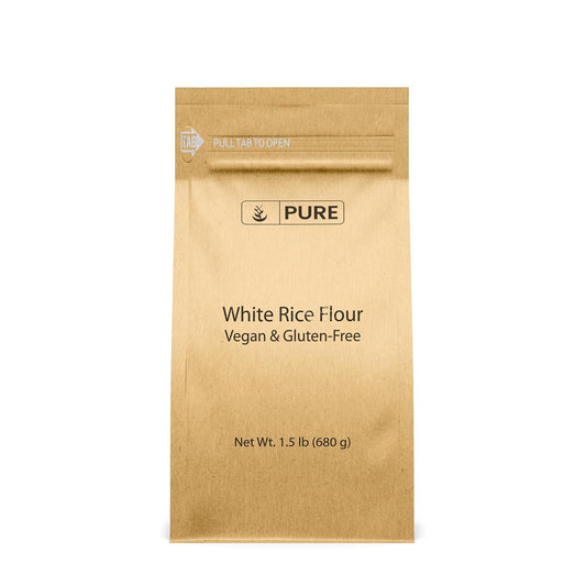 White Rice Flour (1.5 Lb) Unbleached & Untreated, Flour Alternative, Vegan.