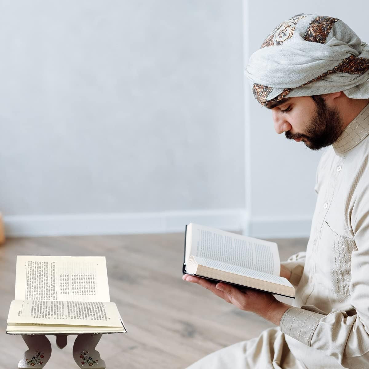 Muslim Al-Quran Rehal Book Stand,Foldable Wooden Prayer Books Shelf for Koran Holy Bible Books,Eid Ramadan Reading Shelf for Muslim Eid Ramadan Religious Gift