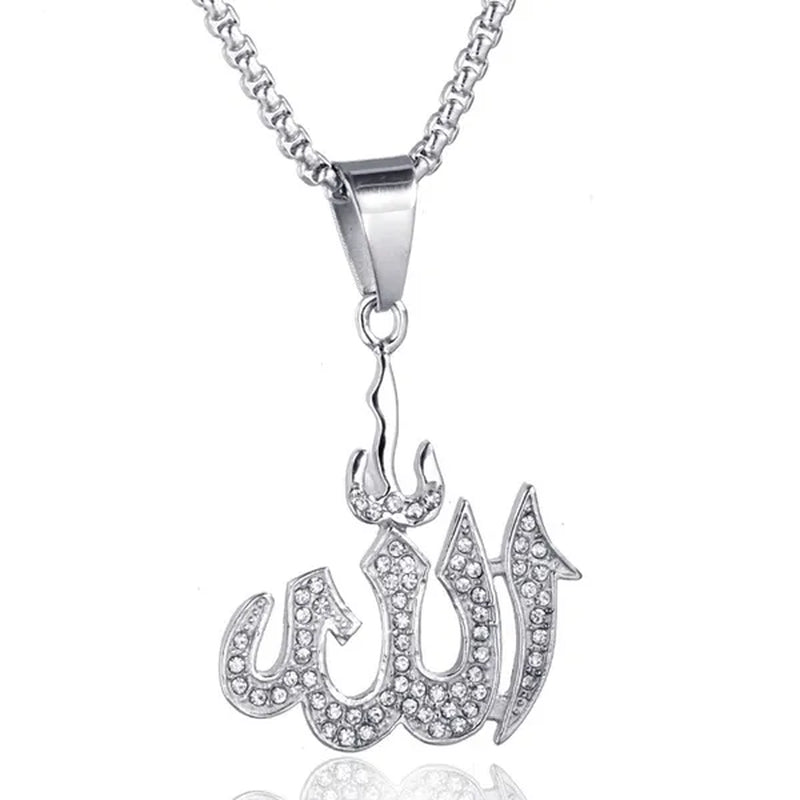 Arabic Muslim Islamic Totem Allah Allamanda Women's Gold Diamond Necklace