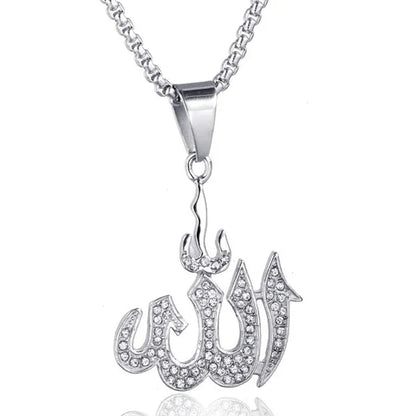 Arabic Muslim Islamic Totem Allah Allamanda Women's Gold Diamond Necklace
