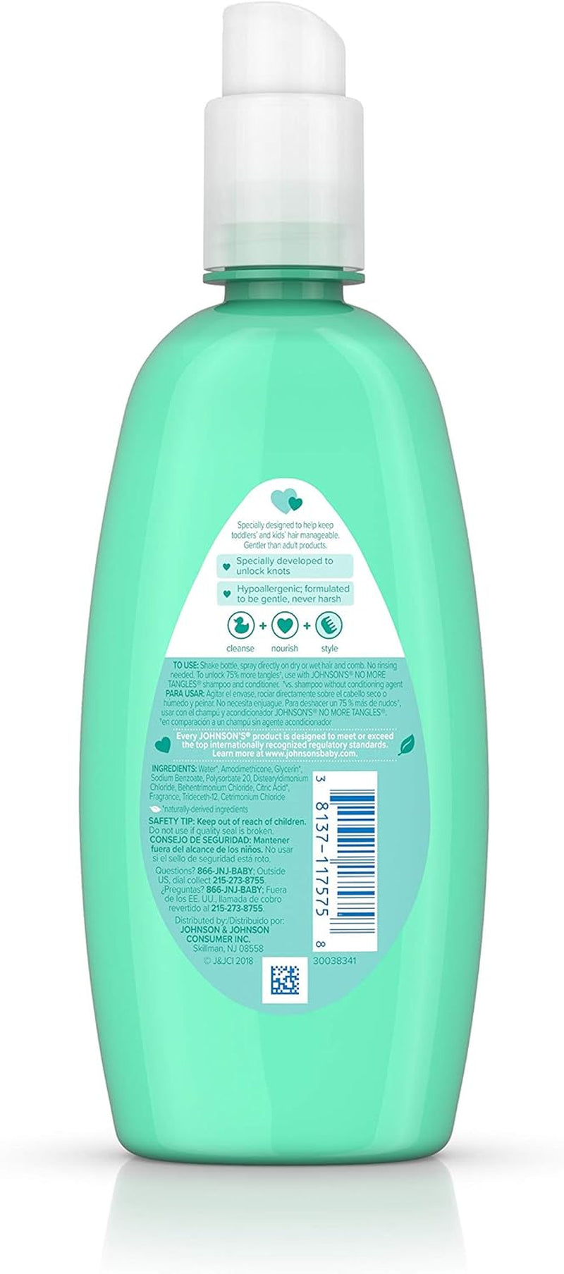 Johnson'S No More Tangles Toddler & Kids Detangling Spray to Unlock Knots in Hair, Hypoallergenic & Paraben-Free, No More Tears Tear-Free Formula for Wet or Dry Hair, 10 Fl. Oz