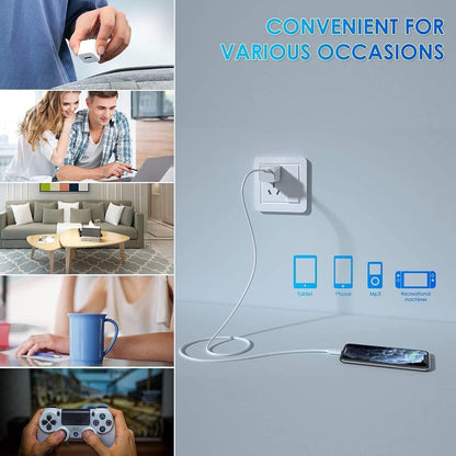 Iphone Charger,[Mfi Certified] 2Pack 6FT Lightning Cable Data Sync Charging Cords with 2Pack USB Wall Charger Travel Plug Adapter Compatible with Iphone 14/13/12/11/Mini/Xs/Max/Xr/X/8/7/Se