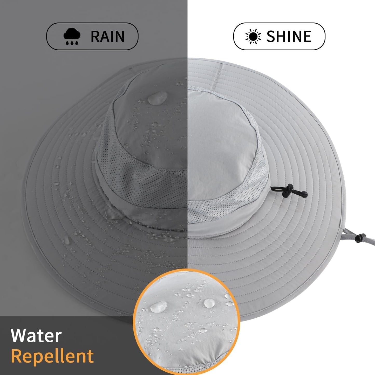 UPF50+ Mens Sun Hat Wide Brim Fishing Hat Foldable Large Brim UV Protection Sun Hat for Men Women Beach Gardening